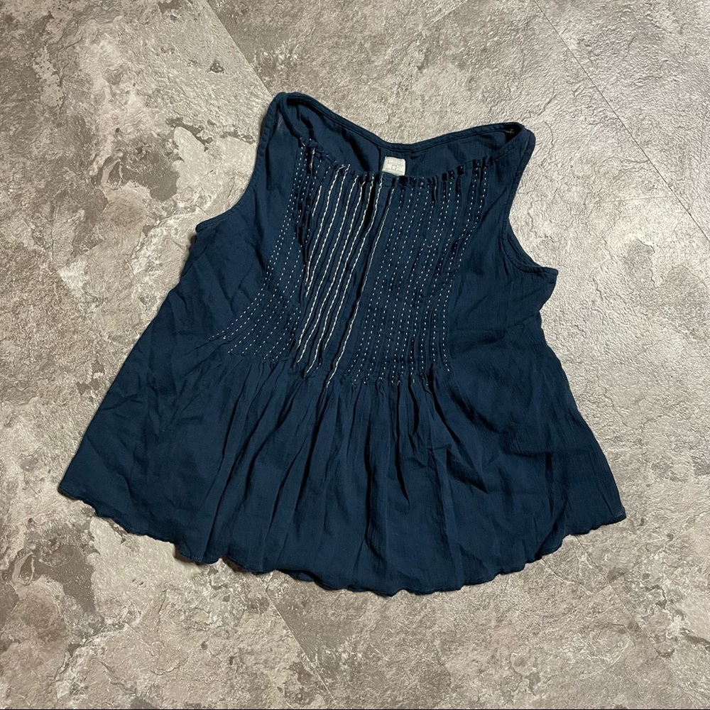 CONVERSE Blue Peplum Style Tank Top Cami Style A Line Top XS